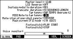 - 151 - Function of tap tempo is assigned to a pad [MODE]+PAD10 The function of tap tempo can be assigned to pads. In the case of the above figure, tempo can be set by hit PAD1.