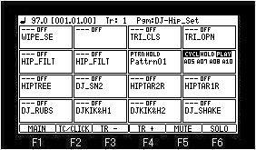 - 45 - Pads status display mode If [SHIFT]+F1 (P.STATS) button is pressed, it will become 16 pads display mode.