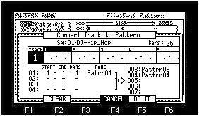 - 51 - Convert to pattern The arbitrary bars of a track can be converted to a pattern, the converted pattern can be assigned to a pad, and it can play back.