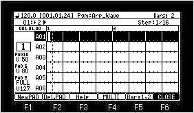 - 68 - When [FULL LEVEL] is ON, "FULL" is displayed on the field of PAD2, and the value of FULL LEVEL is entered. When [FULL LEVEL] is OFF, the value set in the velocity field of PAD2 is entered.