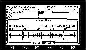 - 84 - If the [WINDOW] button is pushed when cursor is in START or the END field, the window of "Sample Slice" will