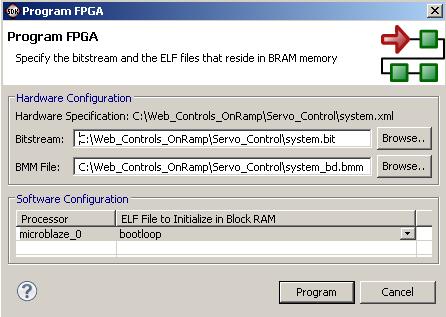 Download the FPGA Configuration Bitstream File Download the FPGA configuration bitstream file to the FPGA using these steps: 1.