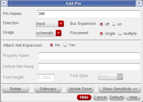 Add Pins 4 1 Pin Names INN INP OUTN OUTP Direction input input output output 2 3 4) Save