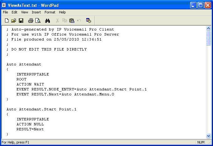The ViewAsText.txt screen is displayed, as shown below. Select File > Save As from the top menu. The Save As screen is displayed next.