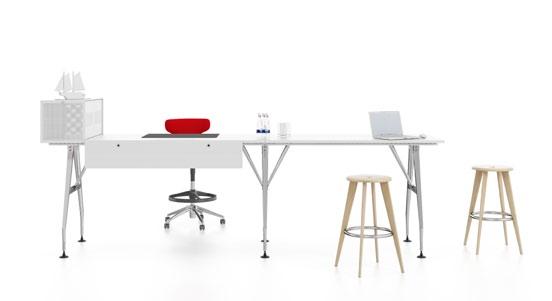 AD HOC HIGH WORK Ad Hoc High Work is exclusiely designed for work at standing height tables. If desired, the user can sit on a tall chair or stool.