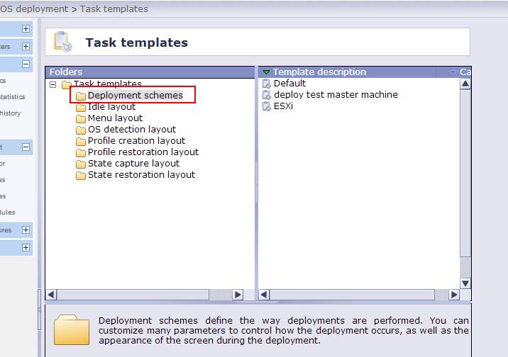 3. Select a deployment scheme from the list