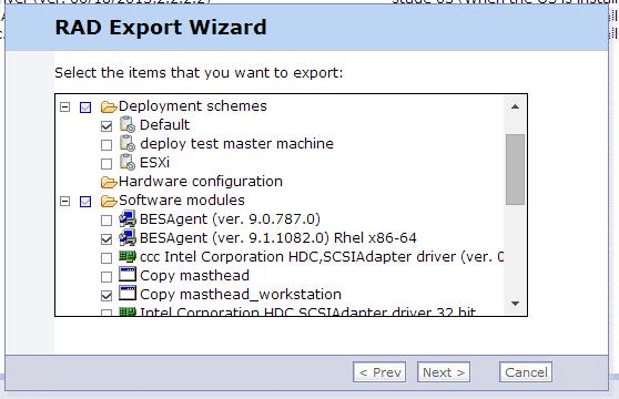 2.4 Step 4: Export the deployment objects in RAD format Exporting the objects in a.
