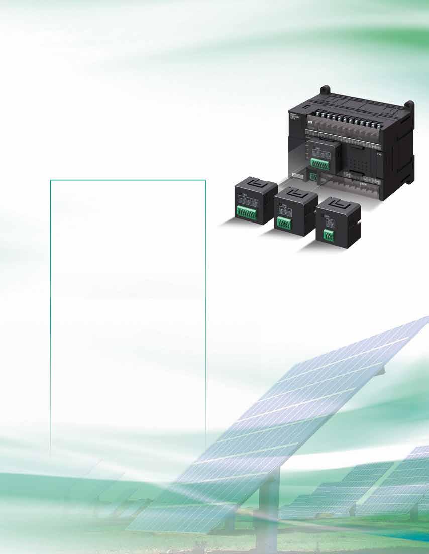 More options greater possibilities! More analog I/O In addition to the two standard embedded analog inputs, Omron s CP1L with embedded Ethernet also supports three dedicated analog I/O option boards.