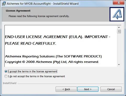 4. Accept the License Agreement and click Next. 5.