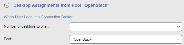 Leostream Connection Broker Administrator s Guide Selecting Primary Pools and Number of Offered Desktops The first step in configuring the Desktop Assignments from Pools section is to select the