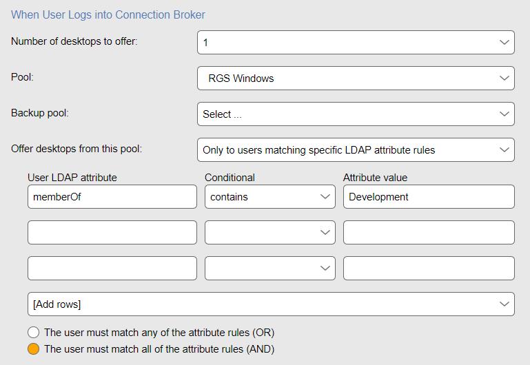 Leostream Connection Broker Administrator s Guide Select desktops to offer based on: Determines how the Connection Broker decides which desktops to offer.