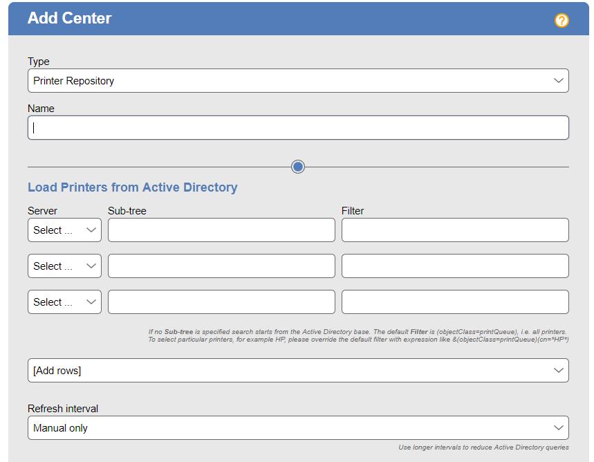 Chapter 13: Configuring User Experience by Client Location 1. Go to the > Setup > Centers page. 2. Click Add Center. The Create Center form opens. 3.