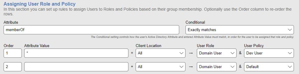 Chapter 14: Assigning User Roles and Policies 2. If you are using locations, select a location from the Client Location drop-down menu 3.