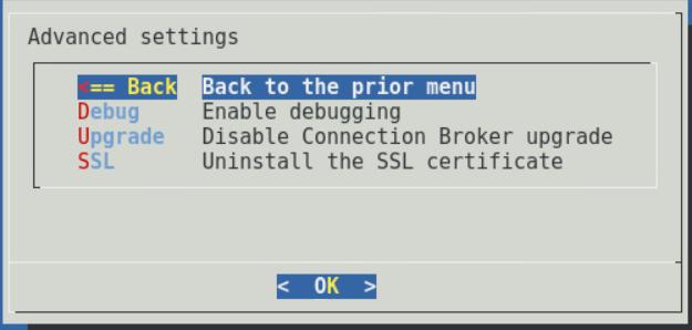 Chapter 17: Maintaining the Connection Broker 3. Select Upgrade and hit <Enter>.