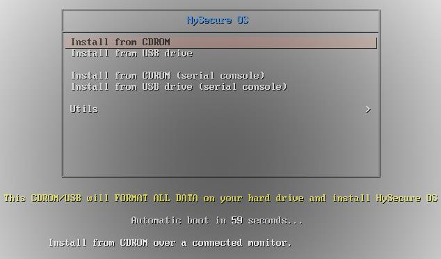 Installation of HySecure OS will start and it will take approximately 10 minutes based on hard disk size to complete.