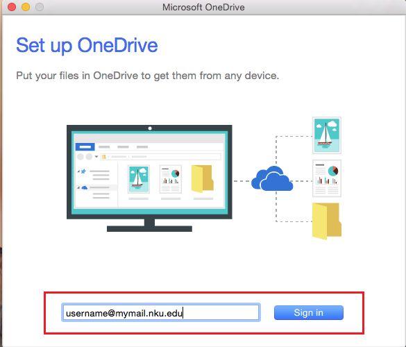 STEP 3 Once the OneDrive application is launched for the first time you will be prompted to enter in your email address