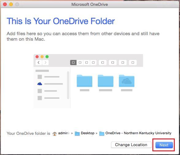 STEP 7 The next page will show you the path to your OneDrive folder location.
