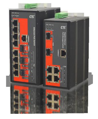 x 10/100Base-TX + 2x 100/1000Base-X SFP w/ x PoE+ 8x 10/100Base-TX + 3x 100/1000Base-X SFP w/ 8x PoE+ These models are managed industrial grade PoE (Power over Ethernet) switches with /8