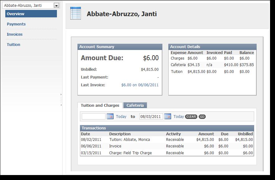 Cornerstone Household: Introduction to Cornerstone: For Parents PAGE 12 The Finances section appears, with the Overview options displayed by default. 3.