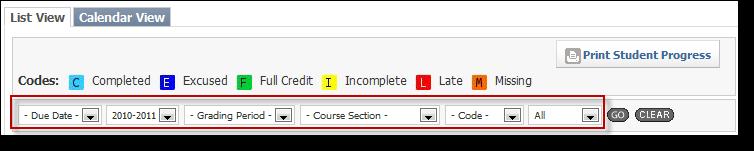 HINTS: If no options are displayed under the Academics header, click the heading to show the menu.