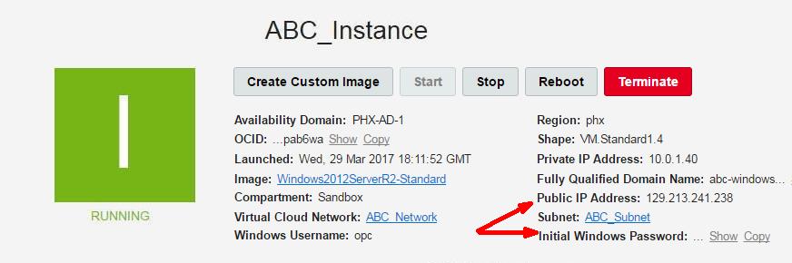 CHAPTER 5 Tutorial - Launching Your First Windows Instance Subnet: Select the subnet created with your cloud network. Private IP Address: Leave blank. Assign public IP address: Leave checked.