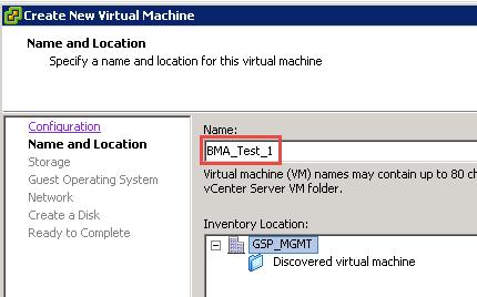 Define any name for the VM and click Next.