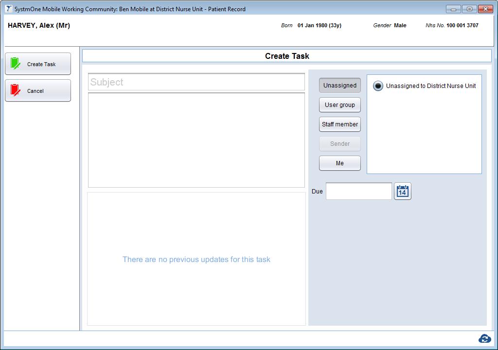 Figure 43: Patient Task Referrals Click Referrals to view incoming and outgoing referrals for
