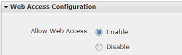 2 Click Enable on the right of the option Allow Web Access.