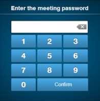 Using the online keypad, enter the meeting password (included in the meeting request), and then