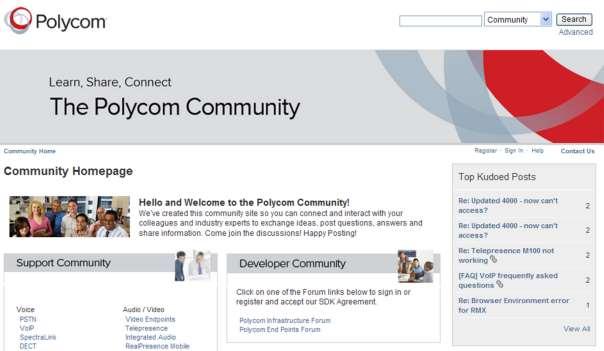 Get Help This section provides a useful list of Polycom documents and web links. Polycom and Partner Resources For more information about ContentConnect, see the Polycom ContentConnect support page.