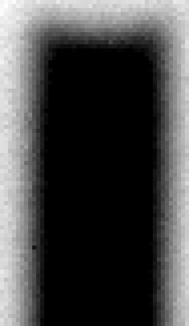 144 2-D neutron radioscopy image of the normalized 3.988 mm diameter water column and the blurring edge caused by the geometric unsharpness at an object-to-detector distance of 140 mm.