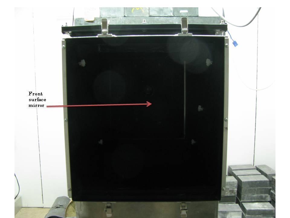 30 Figure 2.3. Front view of the first surface mirror frame without scintillation screen.