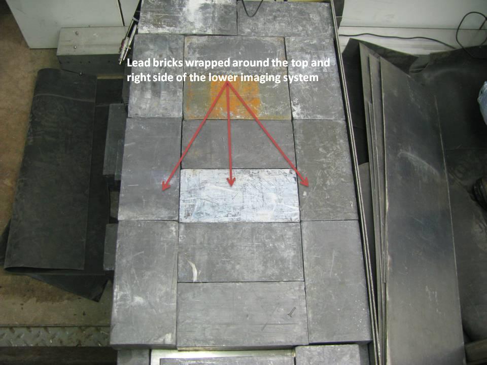 37 Figure 2.7. Lead bricks were placed around the lower portion of the