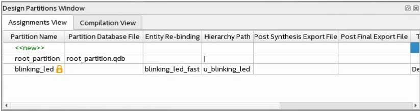 Figure 15. Partition Database File Option in Design Partitions Window 4. The Consumer adds RTL and any.sdc constraints for the reserved core partition. 5.