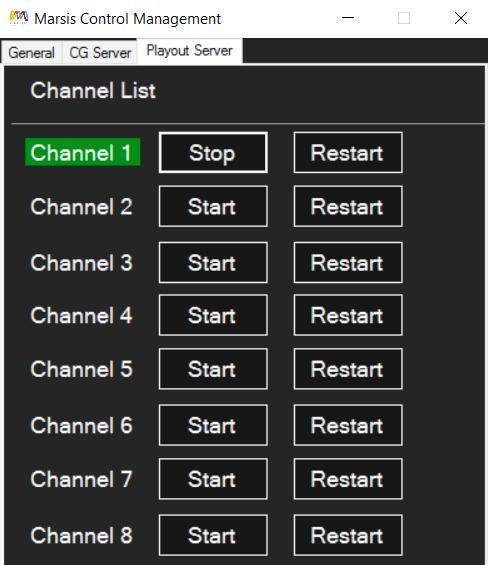 MARSIS MANAGEMENT TOOL 3- You can Start/Stop Servers in the Playout