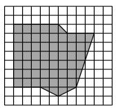 1-6. Rebecca placed a transparent grid of square units over each of the shapes she was measuring below. Using her grid, determine the area of each shape. Explain the process you used. 1-7.