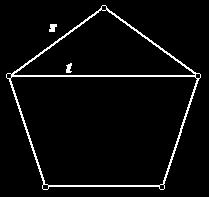 The sidelength of this triangle is t marked on the diagram to the left, and by simple trigonometry using the