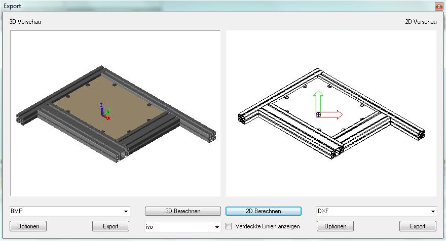 9 IMPORT / EXPORT 9.1 CAD EXPORT If you open the "CAD Export" function you can reconstruct the entire assembly with CAD data and export it in a large number of 2D and 3D formats.