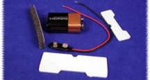 one 9V battery Foam with adhesive tape on one side Dividers for