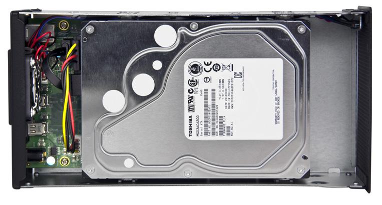 5. Install the upper hard drive (HDD1), as shown below.