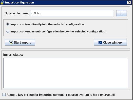 You can import the configuration using the Import configuration icon