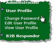 In the main menu, click User Profile and then click Change Password. 2. Your User ID is automatically completed. In the Current password field, type the password you logged in with. 3.