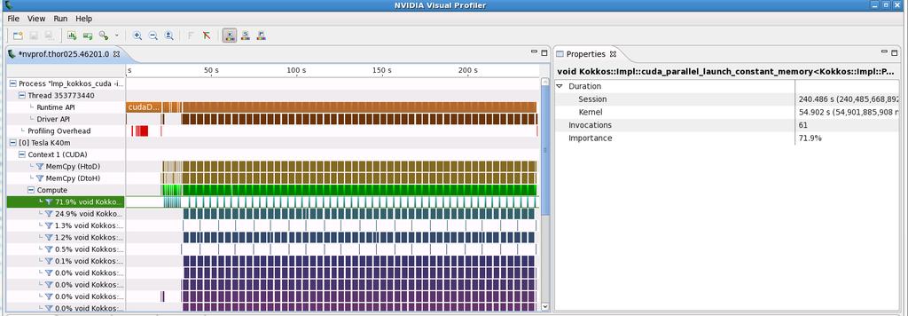 16 LAMMPS Profiling CUDA Profiler NVIDIA Visual Profiler and nvprof: Profilers for GPUs Shows many