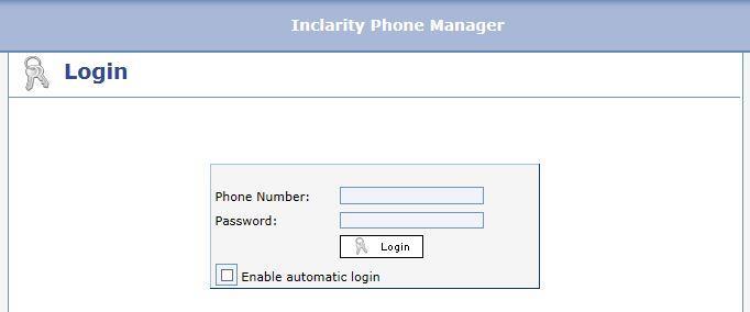 Quick Start Guide Inclarity Phone Manager v2 30/03/2015 1 Phone Manager is a simple, web-based interface which allows each end user to manage his or her own telephone number and associated service