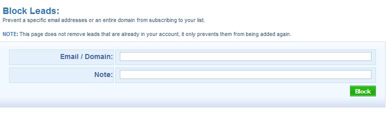 On this page you can also see your previous unsubscribe history if you have used the unsubscribe feature before.