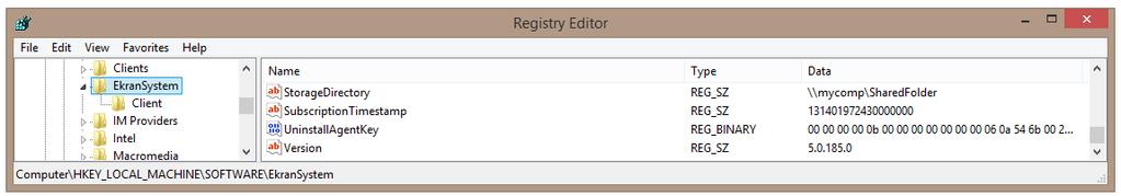 2. For the Firebird database, do the following (for the MS SQL database, skip this step): Open the Windows Registry Editor.