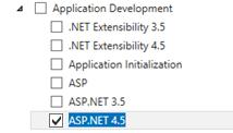 On the Role Services page, select the ASP.NET 4.5 option (under Application Development). 6. Click Next and then click Add Features. 7.