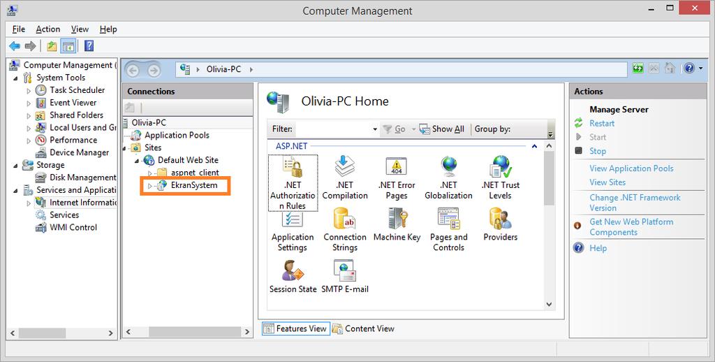 9. Now you can open the Management Tool via your browser from the same computer or a remote one.