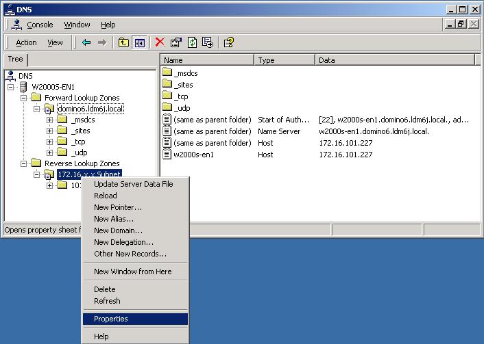 1 Setting up Network Server 7. Make sure that the Dynamic update from DDNS for the Reverse Lookup Zones.