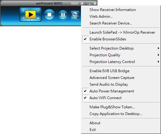 8.1 Menu 1) Press Menu button from the main UI, you will find the menu to enable the additional feature or to change the application options. Windows OS Menu b. Download 1) Select Download function.